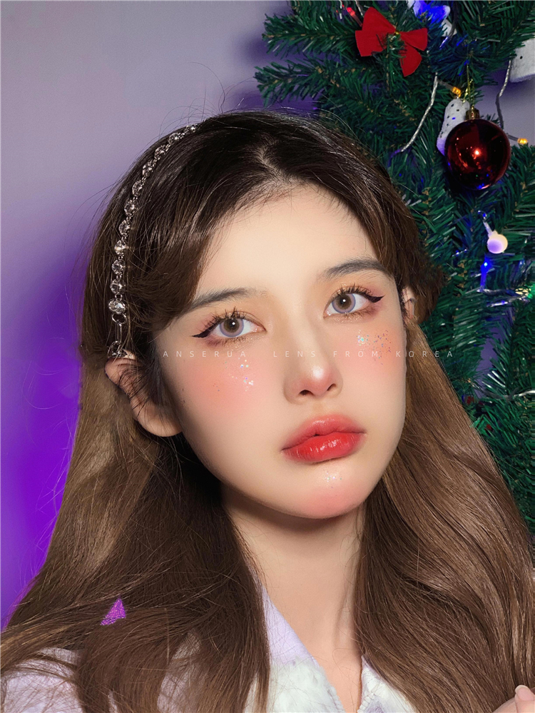 anserua安视彩 天璇星粉 年抛自然直径轻混血美瞳 粉色