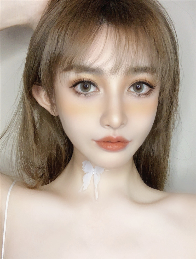 momokocon美瞳官网现货 初见月浅棕 年抛自然直径日常美瞳 棕色