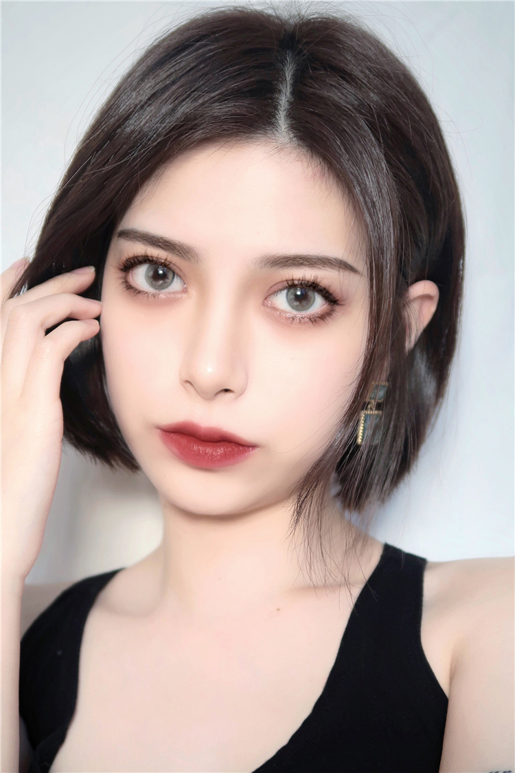 momokocon美瞳官网现货 初见月浅棕 年抛自然直径日常美瞳 棕色