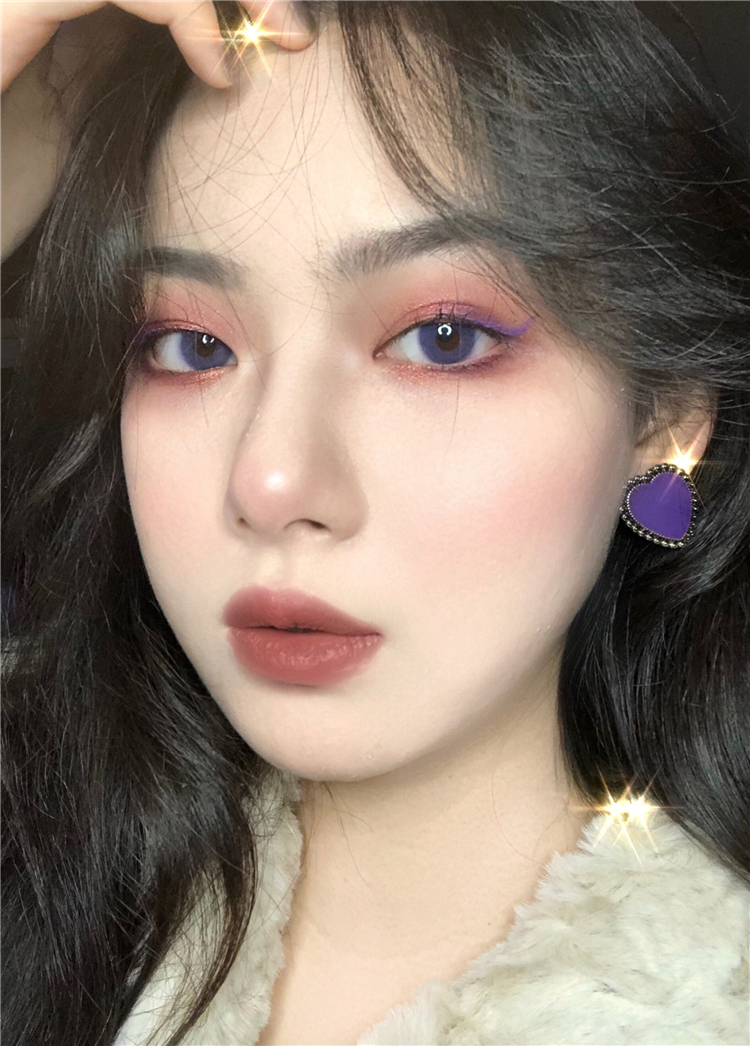 peachcon 水星蓝紫 年抛略微增大混血美瞳 蓝紫色