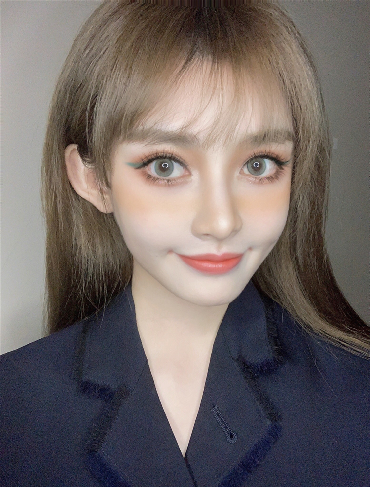 momokocon美瞳官网现货 初见月青柠 年抛自然直径混血美瞳 绿色