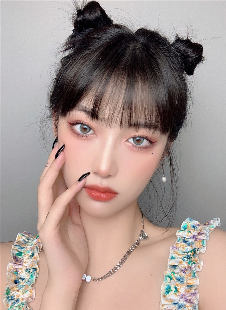 momokocon美瞳官网现货 初见月青柠 年抛自然直径混血美瞳 绿色