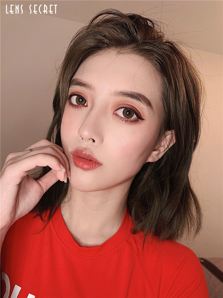lens secret美瞳官网现货 小耀金棕 年抛略微增大日常美瞳 棕色