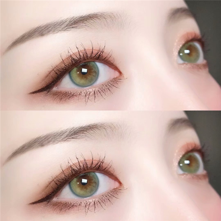 momokocon美瞳官网现货 初见月青柠 年抛自然直径混血美瞳 绿色